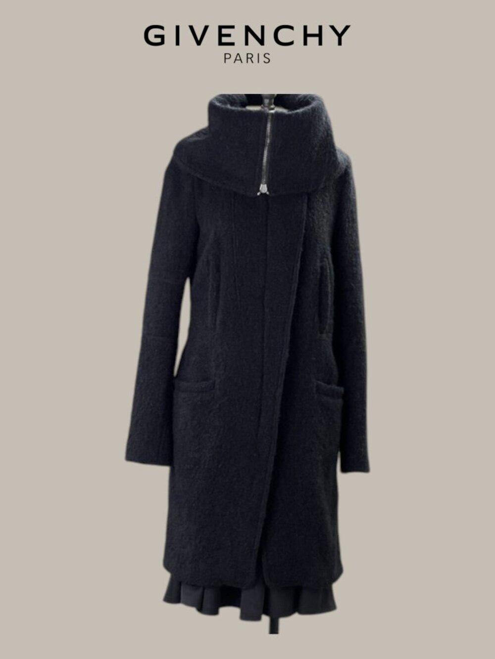Authentic Rare GIVENCHY 2010 Riccardo Tisci Alpaca Mohair Coat FR40